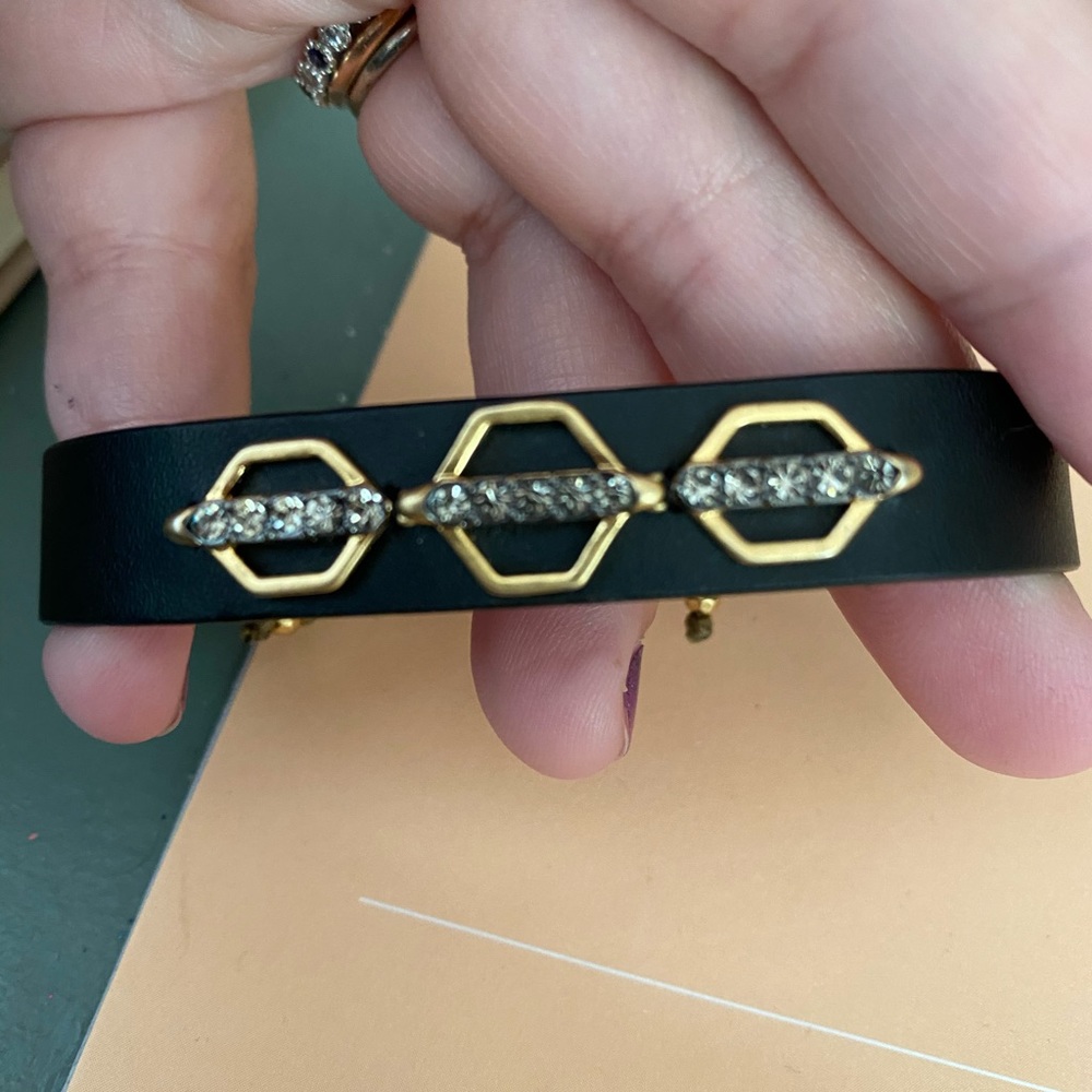 Stella and dot faux leather bracelet